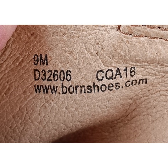 Born Shoes Cork Wedge Sandals Tan Leather Strappy Buckle Size 9M - Picture 8 of 9